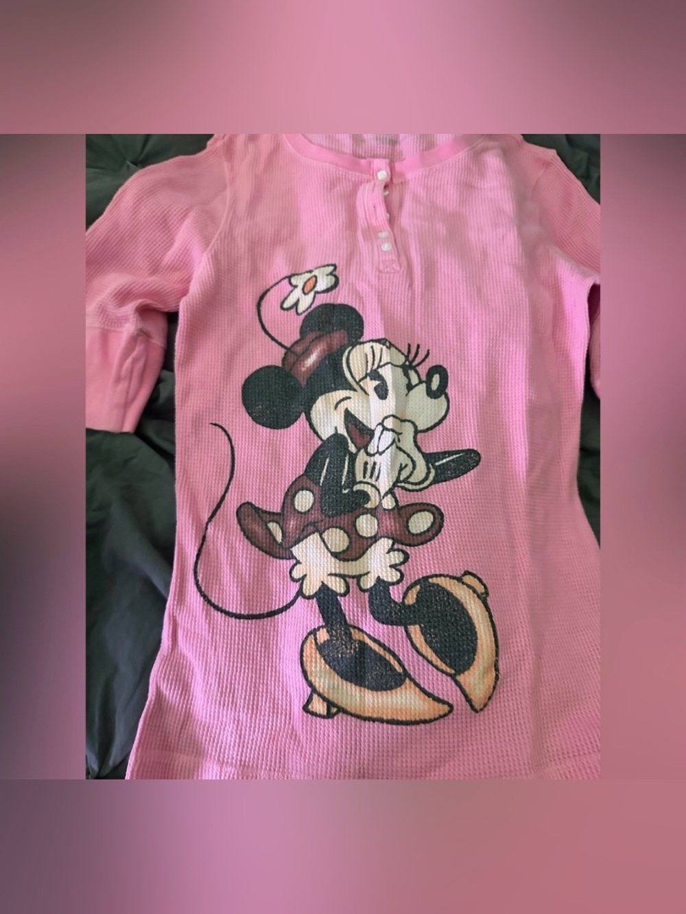 Disney Pink Minnie Mouse Long Sleeve Tee size S